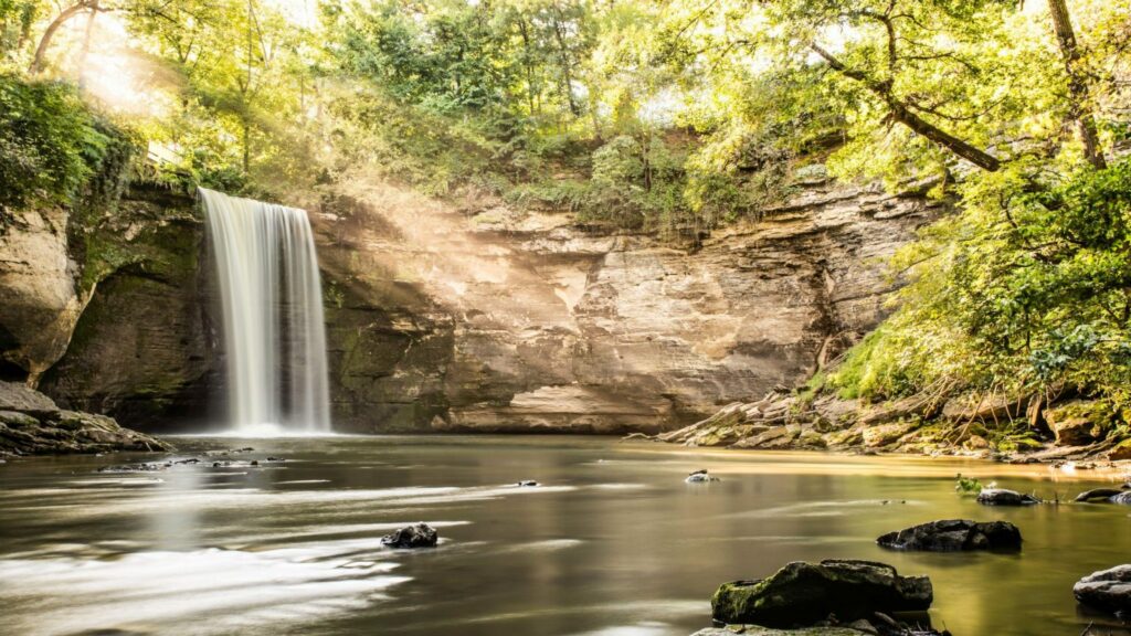 scenic waterfall at minneopa state park