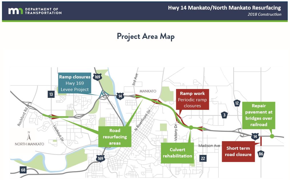 hwy 14 construction map