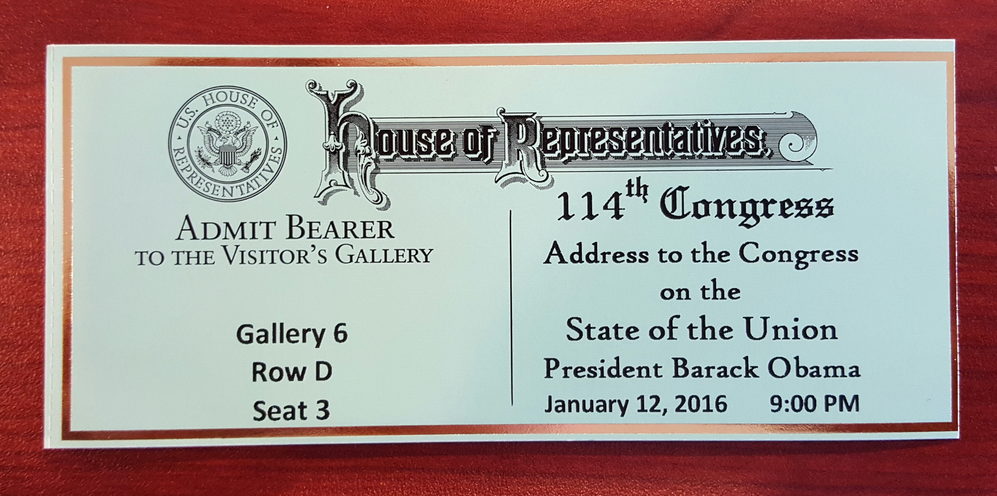 SOTU Ticket