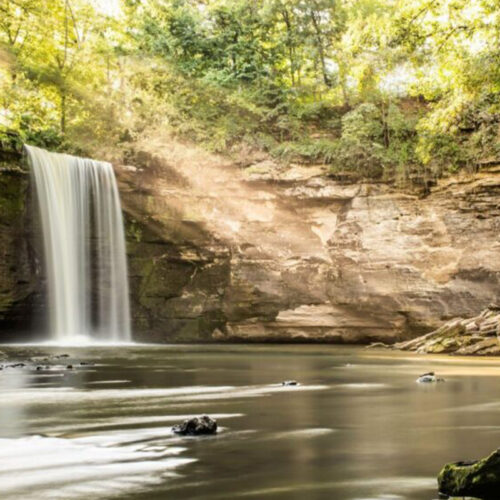 Scenic waterfall at Minneopa State Park